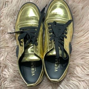 Versace Low Top Speed Sneakers in Gold